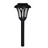 Northlight 12" Black Lantern Solar Light with White LED Light and Lawn Stake Image 1