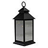 Northlight 12" Black LED Lighted Battery Operated Lantern Warm White Flickering Light Image 1