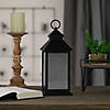 Northlight 12" Black LED Lighted Battery Operated Lantern Warm White Flickering Light Image 1