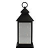 Northlight 12" Black LED Lighted Battery Operated Lantern Warm White Flickering Light Image 2