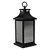 Northlight 12" Black LED Lighted Battery Operated Lantern with Flickering Light Image 1