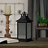 Northlight 12" Black LED Lighted Battery Operated Lantern with Flickering Light Image 1