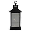 Northlight 12" Black LED Lighted Battery Operated Lantern with Flickering Light Image 2