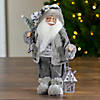 Northlight 12" Gray and White Standing Santa Claus Christmas Figurine with Bag and Lantern Image 1