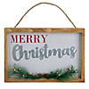 Northlight 12" LED Lighted 'Merry Christmas' Framed Wall Sign with Pine Image 1