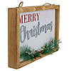 Northlight 12" LED Lighted 'Merry Christmas' Framed Wall Sign with Pine Image 1