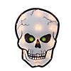 Northlight 12" Silver and Black Holographic Lighted Skull Halloween Window Silhouette Decoration Image 1