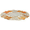 Northlight 12" White and Beige Embroidered Fall Leaf Thanksgiving Doily Image 1
