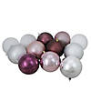 Northlight 12ct Mulberry and Silver Shatterproof 3-Finish Christmas Ball Ornaments 4" (101mm) Image 1