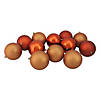 Northlight 12ct Orange Shatterproof 4-Finish Christmas Ball Ornaments 4" (100mm) Image 1