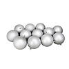 Northlight 12ct Silver Splendor Shatterproof Matte Christmas Ball Ornaments 4" (100mm) Image 1