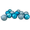 Northlight 12ct Turquoise Blue Shatterproof 4-Finish Christmas Ball Ornaments 4" (100mm) Image 1