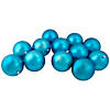 Northlight 12ct Turquoise Blue Shatterproof Matte Christmas Ball Ornaments 4" (100mm) Image 1