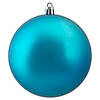 Northlight 12ct Turquoise Blue Shatterproof Matte Christmas Ball Ornaments 4" (100mm) Image 2