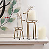 Northlight 13.25" Large Bronze Reindeer Christmas Pillar Candle Holder Image 1