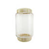 Northlight 13.5" Clear and Beige Round Container with Base Image 1
