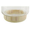 Northlight 13.5" Clear and Beige Round Container with Base Image 1