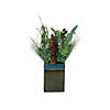 Northlight 13" Green and Blue Square Potted Frosted Blueberry Artificial Christmas Arrangement Image 1