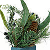 Northlight 13" Green and Blue Square Potted Frosted Blueberry Artificial Christmas Arrangement Image 1