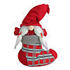 Northlight 14.5" Red and Gray "Isolde" Gnome in Christmas Stocking Tabletop Decoration Image 1