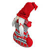 Northlight 14.5" Red and Gray "Isolde" Gnome in Christmas Stocking Tabletop Decoration Image 1