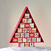 Northlight - 14.5" Red and White Christmas Tree Advent Calendar Decor Image 1