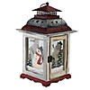Northlight 14.5" Rustic Red and White Snowman Christmas Scene Candle Lantern Image 1