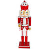 Northlight 14" Red and White Wooden Candy Cane King Christmas Nutcracker Image 1