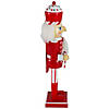 Northlight 14" Red and White Wooden Candy Cane King Christmas Nutcracker Image 3