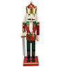 Northlight 14" Red Glittered Nutcracker King with Sword Christmas Tabletop Figurine Image 1