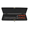 Northlight 14" Wooden Handle Knife and Fork Carving Set With Case Image 1