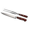 Northlight 14" Wooden Handle Knife and Fork Carving Set With Case Image 2