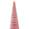 Northlight 15.25" Pink Fabric with Gold Garland Christmas Cone Tree Image 3