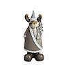 Northlight 15.75" Brown and White Reindeer with Christmas Tree Tabletop Figurine Image 1