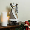 Northlight 15.75" Brown and White Reindeer with Christmas Tree Tabletop Figurine Image 1
