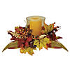 Northlight 15" Fall Apple and Berry Glass Hurricane Pillar Candle Holder Centerpiece Image 1