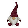 Northlight 15" Ivory and Red Chubby Smiling Gnome Plush Tabletop Christmas Figure Image 1