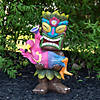 Northlight 15" Solar Lighted Polynesian Outdoor Garden Tiki with Flamingo Statue Image 1