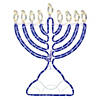 Northlight 150 Clear and Blue LED Hanukkah Menorah Rope Lights - 1.4 ft White Wire Image 1