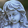 Northlight 16.5" Gray Angel Decorative Outdoor Garden Bird Feeder Statue Image 1