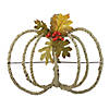 Northlight 16" Autumn Foliage and Rope Pumpkin Thanksgiving Wall Hanging Image 1