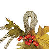Northlight 16" Autumn Foliage and Rope Pumpkin Thanksgiving Wall Hanging Image 2