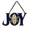 Northlight 16" Blue and Gold "JOY" Metal Christmas Wall Sign Image 1