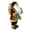 Northlight 16" Grand Imperial Red and Green Santa Claus with Gift Bag Christmas Figure Image 1