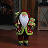 Northlight 16" Grand Imperial Red and Green Santa Claus with Gift Bag Christmas Figure Image 2