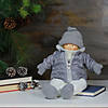 Northlight 16" Gray and White Cheerful Sitting Girl Christmas Tabletop Decoration Image 2