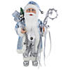 Northlight - 16" Ice Palace Standing Santa Claus Holding A Staff and Bag Christmas Figure Image 1