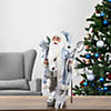 Northlight - 16" Ice Palace Standing Santa Claus Holding A Staff and Bag Christmas Figure Image 1