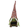Northlight 16" pink floral springtime gnome with message board Image 1