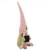 Northlight 16" pink gingham plaid springtime gnome with chalkboard Image 3